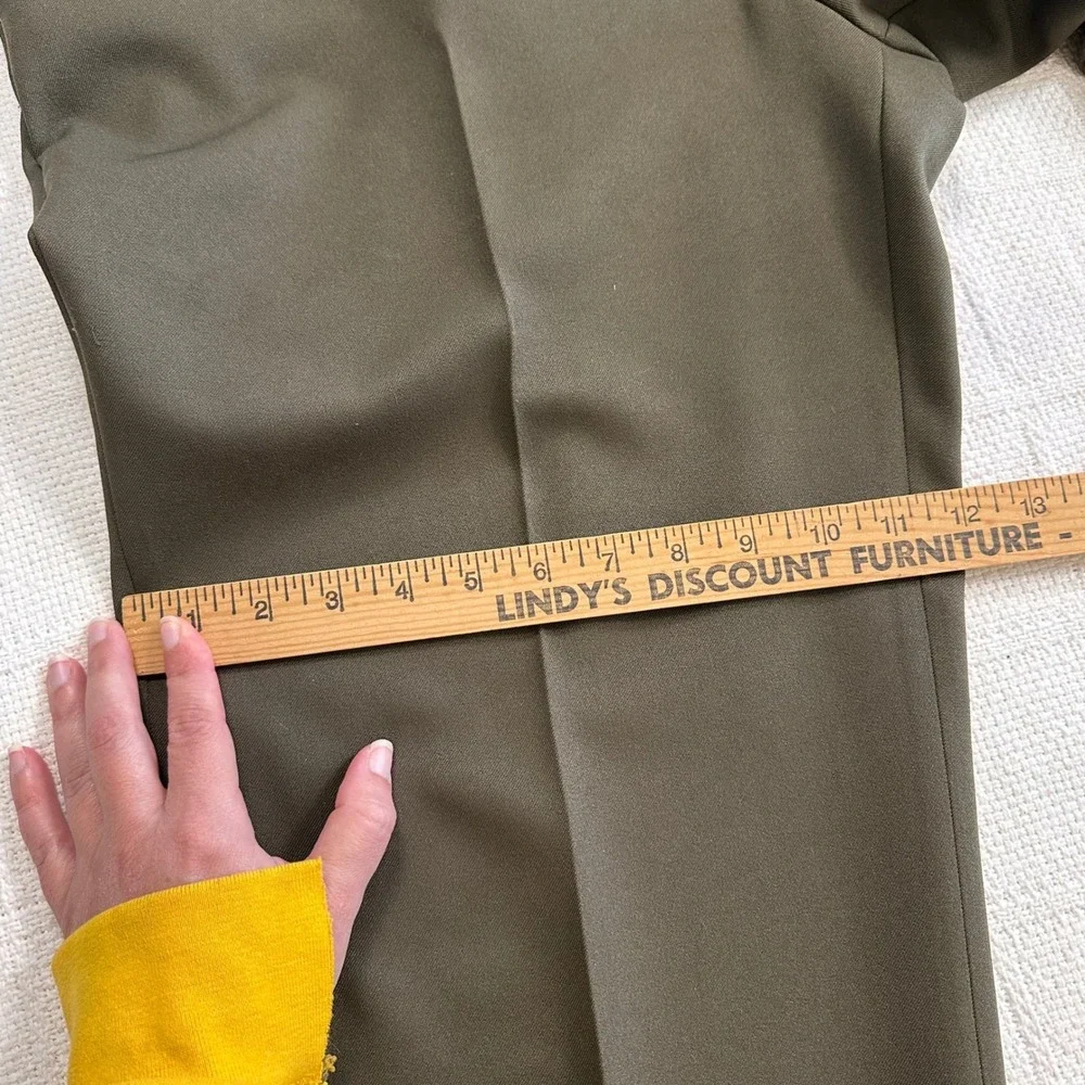 VTG Levi's Action Slacks 38x30 Olive Green Brown Made USA Dress Pants Grandpa